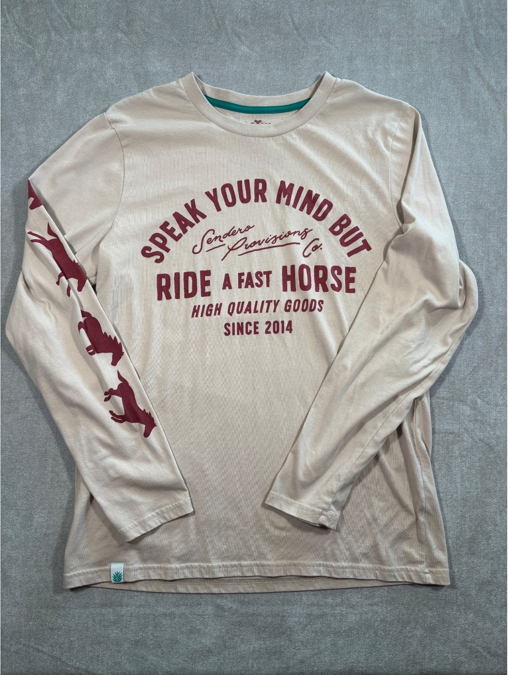 Sendero Provisions Co. Fast Horse Long Sleeve T-Shirt Sand Beige Men's Medium